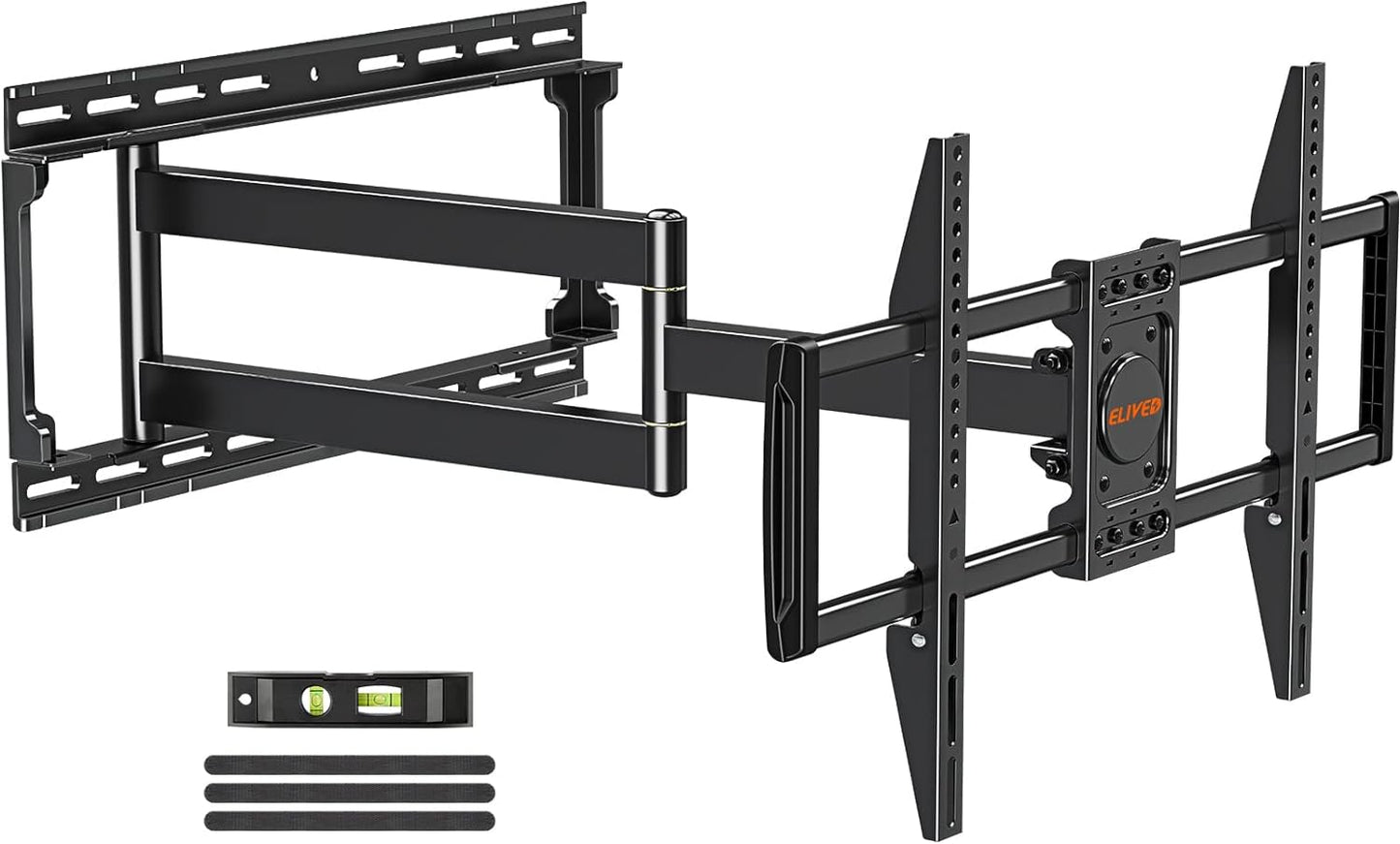 ELIVED Long Extension TV Mount for Most 37-75 Inch TV, Full Motion Wall Bracket with 29.5 inch Long Arm Articulating TV Wall Mount, Max VESA 600x400mm, Holds up to 88lbs, fits Wood Studs 12"-24".