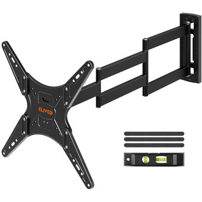 ELIVED Outdoor Long Arm TV Wall Mount for Most 26-65 Inch TVs, 37.4 Inch Long Extension TV Mount Swivel and Tilt, Max VESA 400x400mm, Full Motion Weatherproof Wall Mount tv Bracket Holds up to 77 lbs.  YD3018-OD