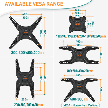ELIVED Height Adjustable TV Wall Bracket for Most 23"-55" Flat/Curved TVs