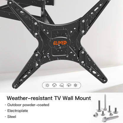 ELIVED Outdoor Long Arm TV Wall Mount for Most 26-65 Inch TVs, 37.4 Inch Long Extension TV Mount Swivel and Tilt, Max VESA 400x400mm, Full Motion Weatherproof Wall Mount tv Bracket Holds up to 77 lbs.  YD3018-OD