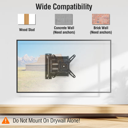 ELIVED Long Arm TV Wall Mount for Most 14-42 Inch tvs & Monitors, 21.7 Inch Long Extension TV Mount Swivel and Tilt, Full Motion Wall Mount tv Bracket Fit Max VESA 200x200mm, Holds up to 44 lbs