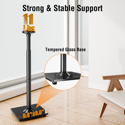ELIVED Speaker Stands for Sonos Era 100 and Sonos One, One SL, Play:1, Height Adjustable 35"- 43.4" Speaker Stands Pair, Surround Sound Speaker Stand with Cable Management, 11 LBS Loading, YD5036