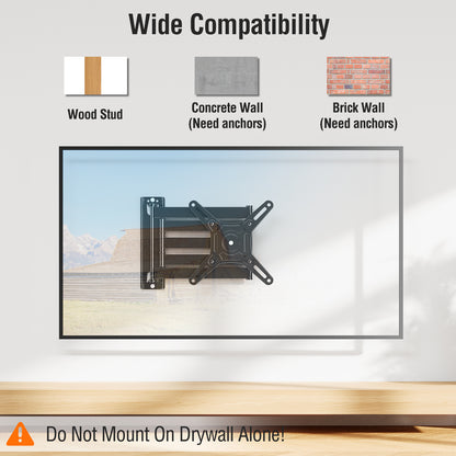 ELIVED Long Arm TV Wall Mount for Most 14-42 Inch tvs & Monitors, 29.5 Inch Long Extension TV Mount Swivel and Tilt, Full Motion Wall Mount Bracket Fit Max VESA 200x200mm, Holds up to 44 lbs.