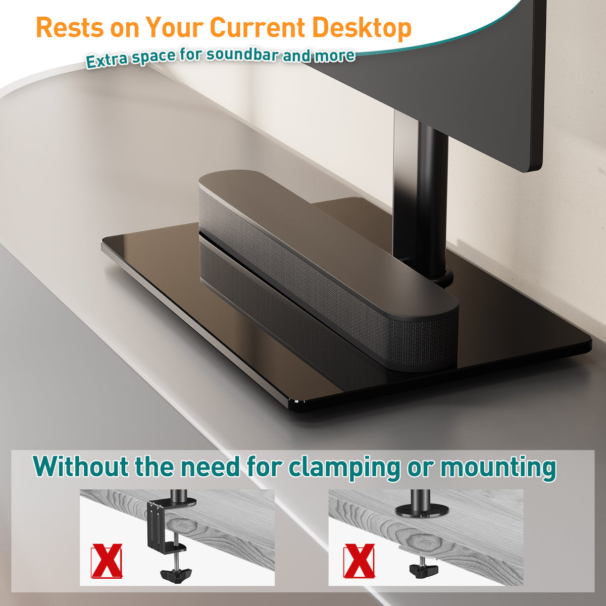 ELIVED Vertical Dual Monitor Stand for 13-32 Inch Flat Curved Screens