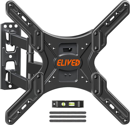 ELIVED UL Listed TV Wall Mount for Most 26-60 Inch TVs, Swivel and Tilt Full Motion TV Mount with Single Stud Perfect Center Design, Wall Mount TV Bracket Max VESA 400x400mm, Holds up to 88 lbs.