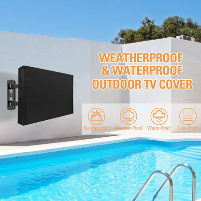 ELIVED Outdoor TV Cover 41-43 Inches, Weatherproof TV Cover 600D Thick Fabric for Outside TVs with Remote Control Pocket, Waterproof and Dustproof TV Screen Protectors YDCV43BK