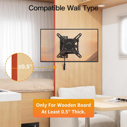 ELIVED RV TV Mount for Camper, Lockable RV TV Wall Mount for Most 13-43 Inch TVs, Full Motion Swivel and Tilt, Secure Lock for Trailer Motorhome Truck Boat, Max VESA 200x200mm, up to 33 LBS