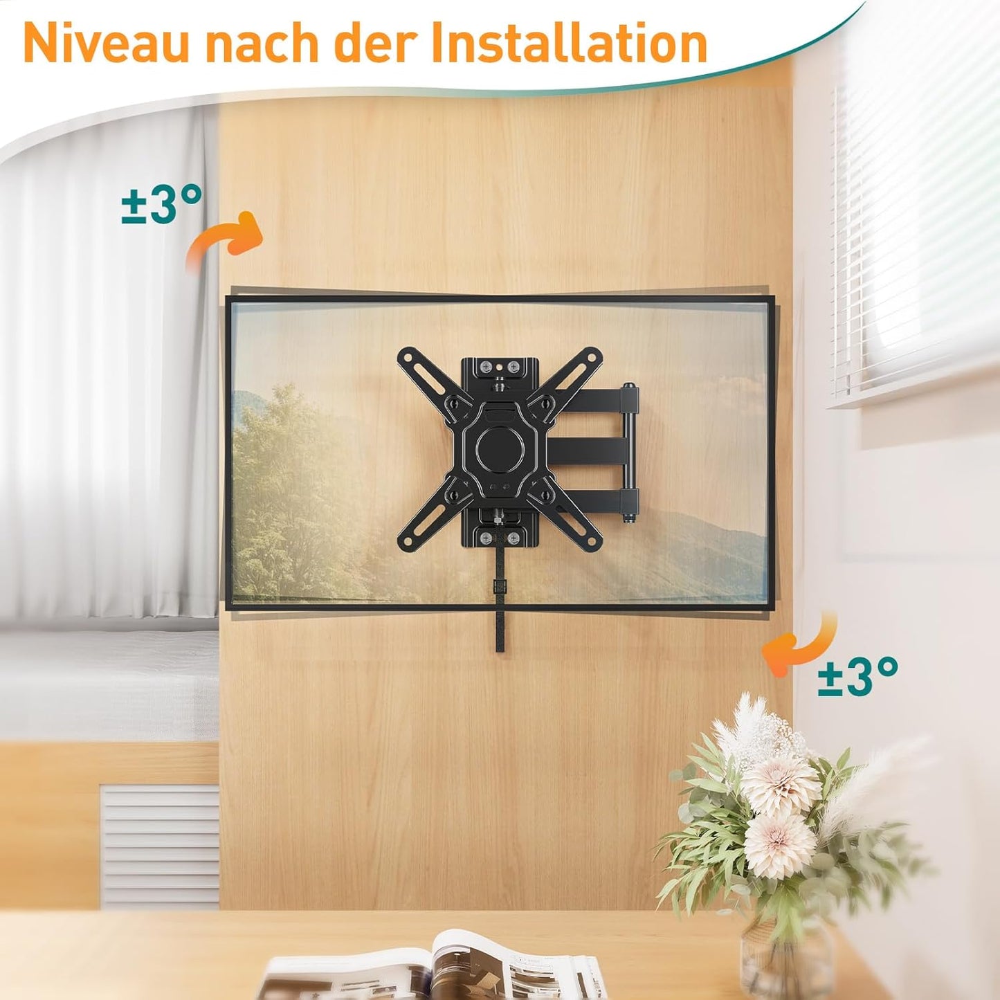 ELIVED RV TV-Halterung für Wohnmobile, Wohnwagen Arretierbare TV Halterung für die meisten 13-43 Zoll TVs, Schwenk- und neigbar für Wohnwagen, Wohnmobile, LKWs. max VESA 200x200mm bis zu 15 KG