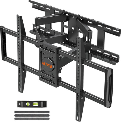 ELIVED TV Wall Mount for Most 37-75 Inch LED, LCD, OLED TVs, Full Motion TV Mount Fit 16", 18", 24" Studs, Wall Mount TV Bracket Swivel and Tilt with Articulating 6 Arms, Max VESA 600x400mm, 99 lbs.