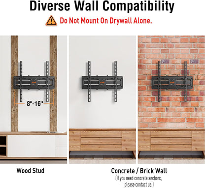 ELIVED UL Listed TV Mount for Most 26-65 Inch TVs, Full Motion TV Wall Mount Swivel and Tilt, Wall Mount TV Bracket Max VESA 400x400, Holds up to 100 lbs. Fits 8” 12” 16" Wood Studs.