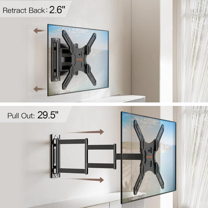 ELIVED Long Arm TV Wall Mount for Most 26-60 Inch TVs, 29.5 Inch Long Extension TV Mount Swivel and Tilt, Max VESA 400x400mm, Full Motion Wall Mount tv Bracket Holds up to 77 lbs.