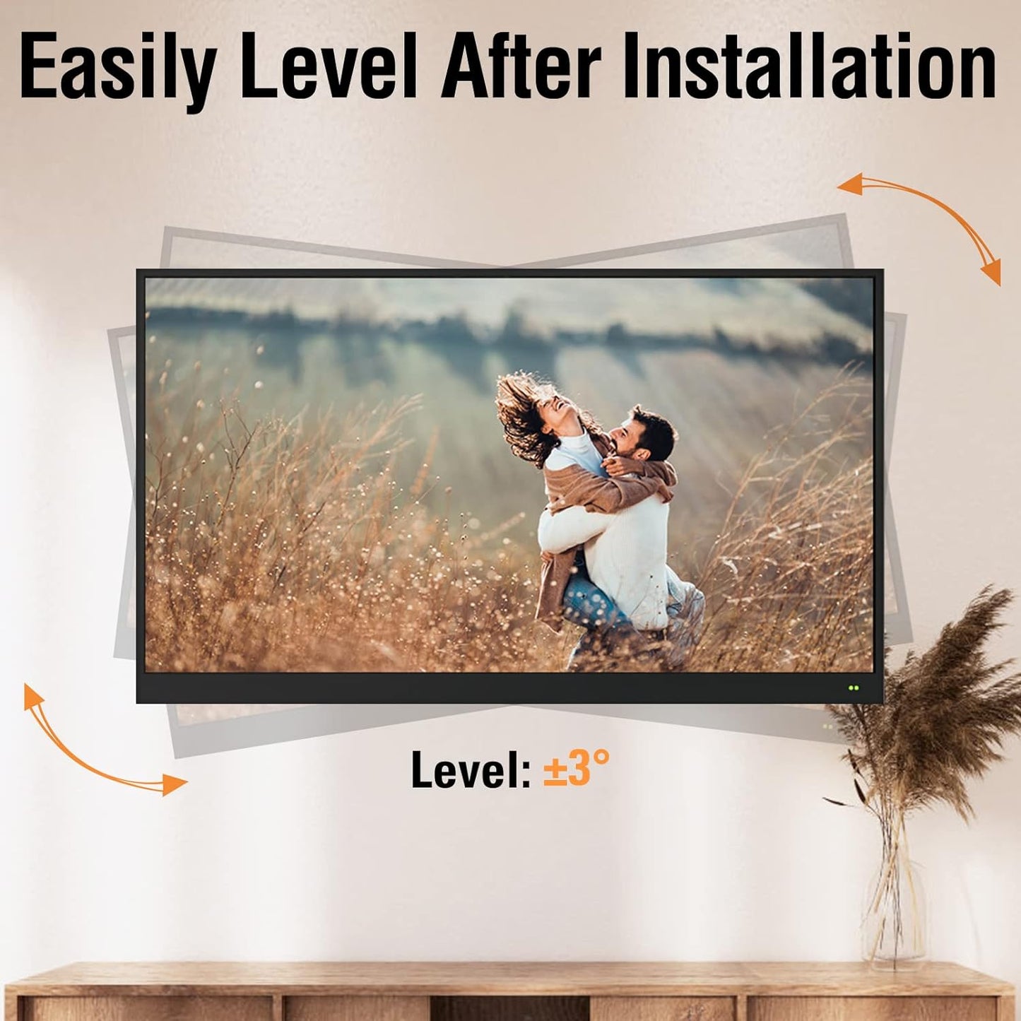 ELIVED Full Motion TV Wall Mount for Most 22-55 Inch TVs, Articulating Arms Swivel and Tilt TV Mount, Wall Mount TV Brackets Max VESA 400x400, Single Stud Perfect Center Design, Holds Up to 77 lbs.