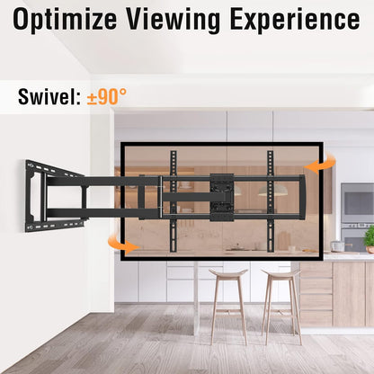 ELIVED Long Extension TV Mount for Most 37-75 Inch TV, Full Motion Wall Bracket with 29.5 inch Long Arm Articulating TV Wall Mount, Max VESA 600x400mm, Holds up to 88lbs, fits Wood Studs 12"-24".