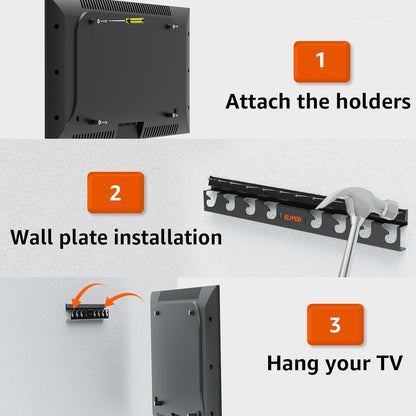 ELIVED No Stud TV Wall Mount Studless Drywall TV Mount for 24-55 inch Flat Screen TVs, No Drill TV Wall Bracket with Max VESA 400x400mm up to 88 lbs, No Damage Easy Install with All Hardware Included