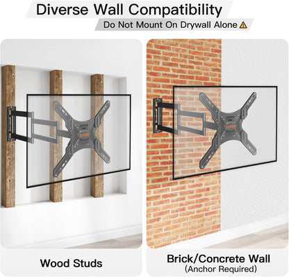 ELIVED Long Arm TV Wall Mount for Most 26-60 Inch TVs, 29.5 Inch Long Extension TV Mount Swivel and Tilt, Max VESA 400x400mm, Full Motion Wall Mount tv Bracket Holds up to 77 lbs.