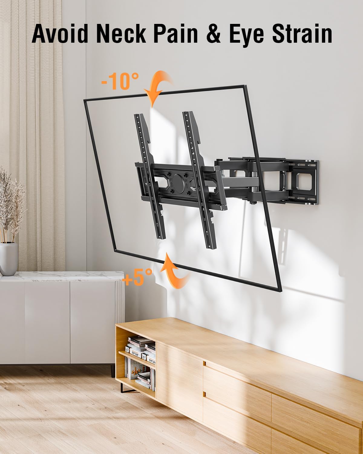 EconoMe TV Wall Mount for Most 26-70 inch TVs, Full Motion TV Wall Mount Swivel and Tilt, Wall Mount TV Bracket Max VESA 400x400, Holds up to 99 lbs, Fits 8” 12” 16" Wood Studs