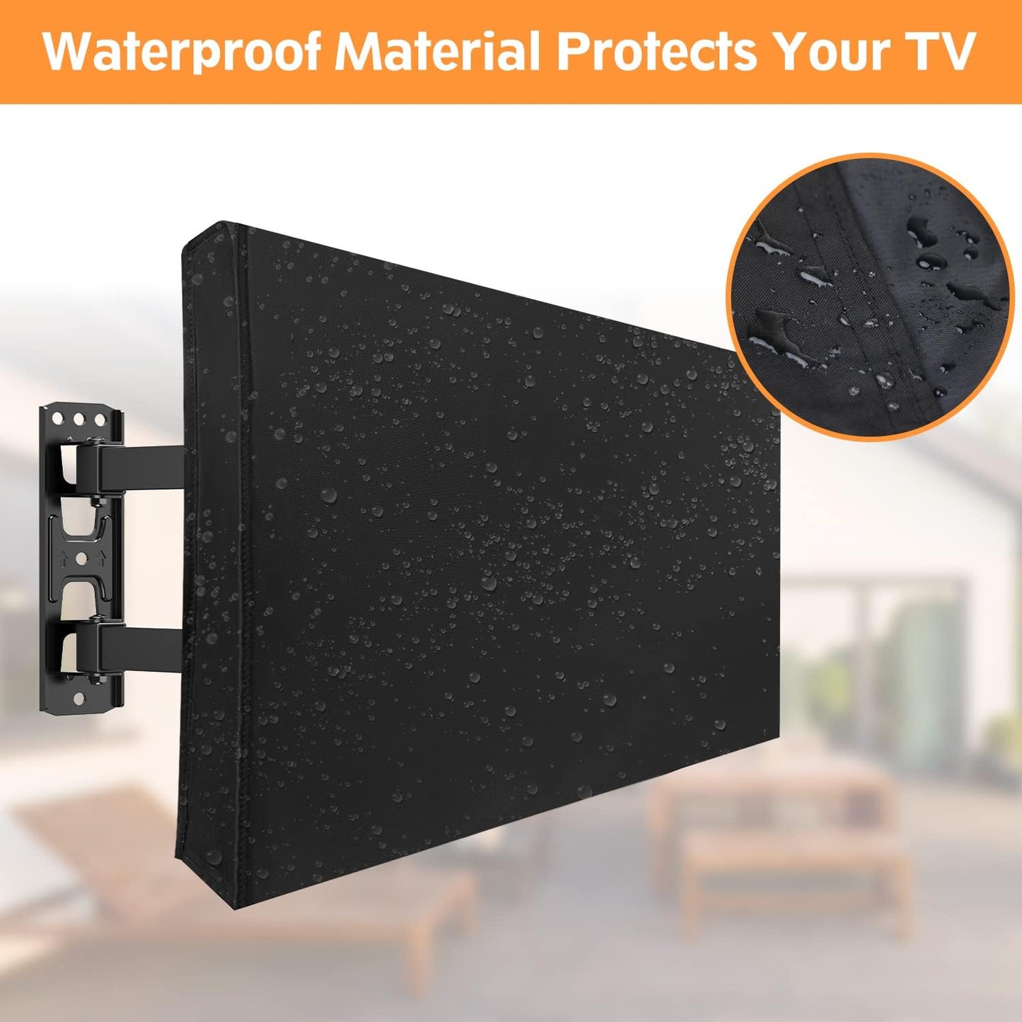 ELIVED Outdoor TV Cover 30-32 Inches, Weatherproof TV Cover for Outside TVs 600D Thick Fabric with Remote Control Pocket, Waterproof and Dustproof TV Screen Protectors YDCV32BK