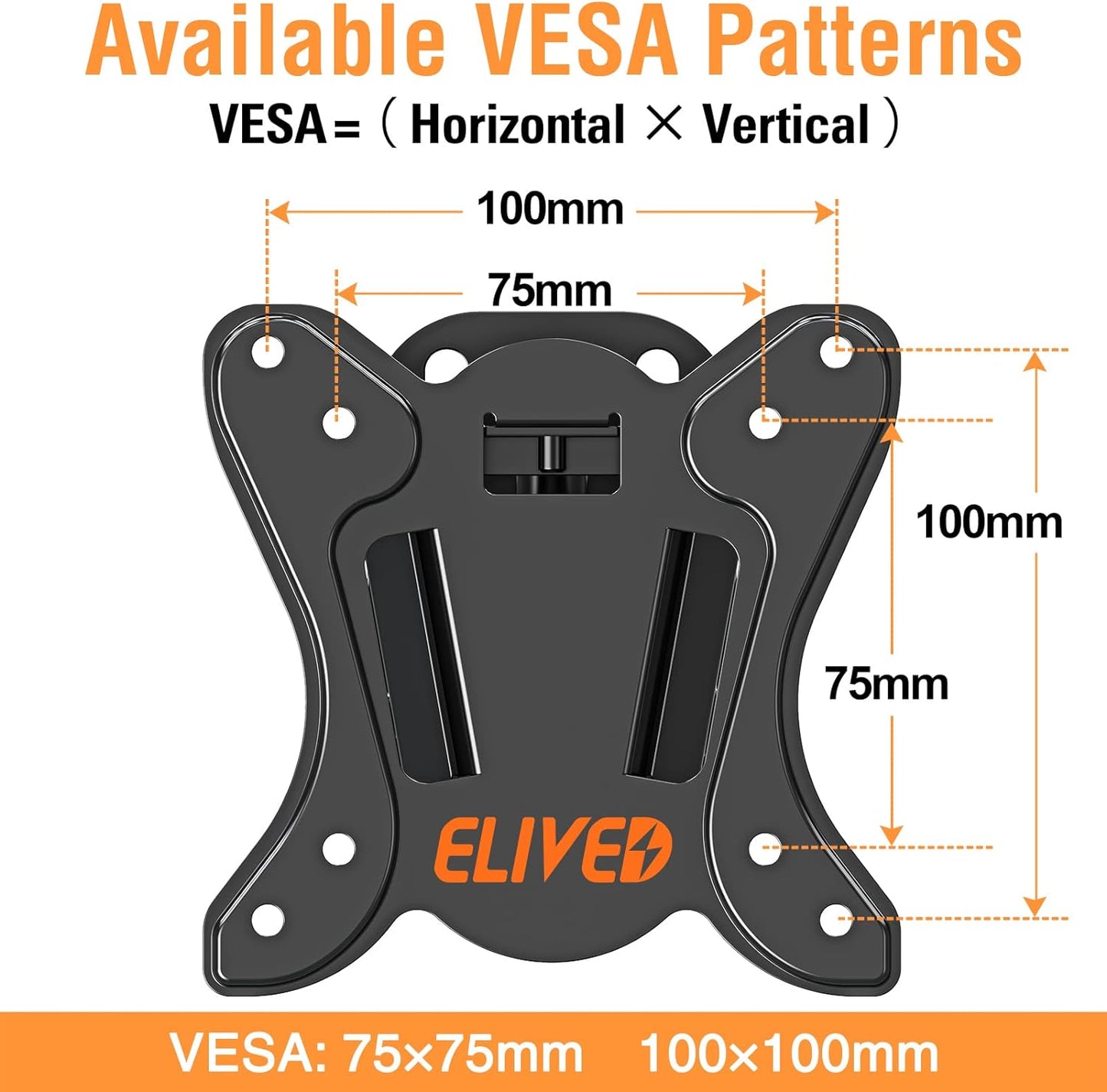 ELIVED TV Wall Mount Small Monitor Mount Bracket with Adjustable Tilt Swivel for Most 13-30 Inch LED LCD OLED TVs, Single Stud Perfect Center Design, VESA Size Up to 100x100mm and Holds up to 33 lbs