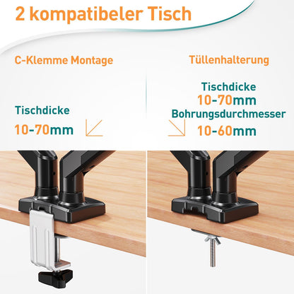 ELIVED Monitor Mount 2 Monitors for 13-32 Inch Screens with VESA 75/100