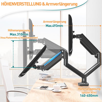 ELIVED Monitor Mount 2 Monitors for 13-32 Inch Screens with VESA 75/100