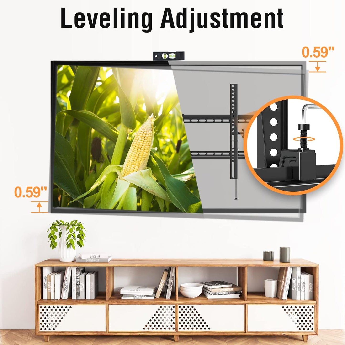 ELIVED TV Wall Mount for Most 42-86 Inch TVs, Max Load Capacity 120 lbs. Tilting TV Mount with Level Adjustment, TV Brackets for Wall Mount Max VESA 800x400mm, Fits 8-32 Inch Studs.