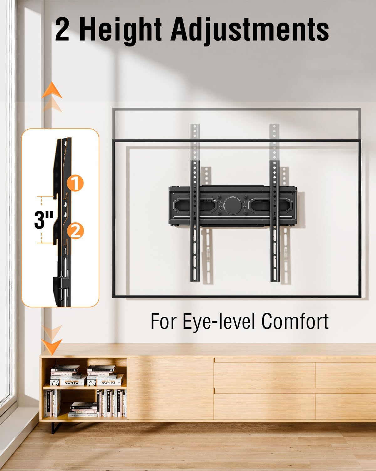 EconoMe TV Wall Mount for Most 26-70 inch TVs, Full Motion TV Wall Mount Swivel and Tilt, Wall Mount TV Bracket Max VESA 400x400, Holds up to 99 lbs, Fits 8” 12” 16" Wood Studs