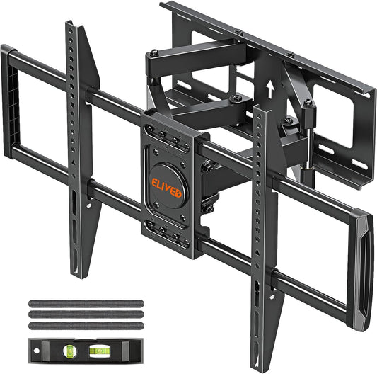 ELIVED UL Listed TV Wall Mount for Most 37-82 Inch Flat Screen TVs, Swivel and Tilt Full Motion TV Mount Bracket, Max VESA 600x400mm, 100 lbs. Loading, Fits 16" Wood Studs, YD3003