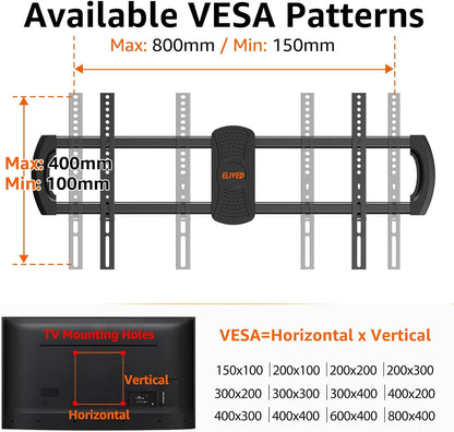 ELIVED Full Motion TV Wall Mount for Most 42-90 Inch TVs, Max VESA 800x400mm Up to 154 LBS, Preassembled Wall Mount TV Bracket Quick Install, Swivel TV Mount Fits 24"/18"/16" Wood Studs, YD3028