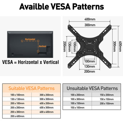 HOMOUNT Long Arm TV Wall Mount for 26-65 Inch TVs, 37.4 Inch Long Extension TV Mount Swivel and Tilt, Full Motion Wall Mount tv Bracket, Max VESA 400x400mm, Holds up to 77 lbs