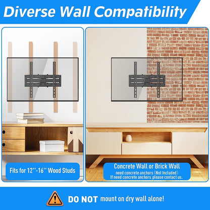 HOMOUNT Full Motion TV Wall Mount, TV Mount for Most 26-65 Inch Flat/Curved TVs, Wall Mount TVs Bracket with Dual Swivel Articulating Arm, Fit 8“ 12” 16" Wood Stud, Max VESA 400x400mm up to 88 LBS