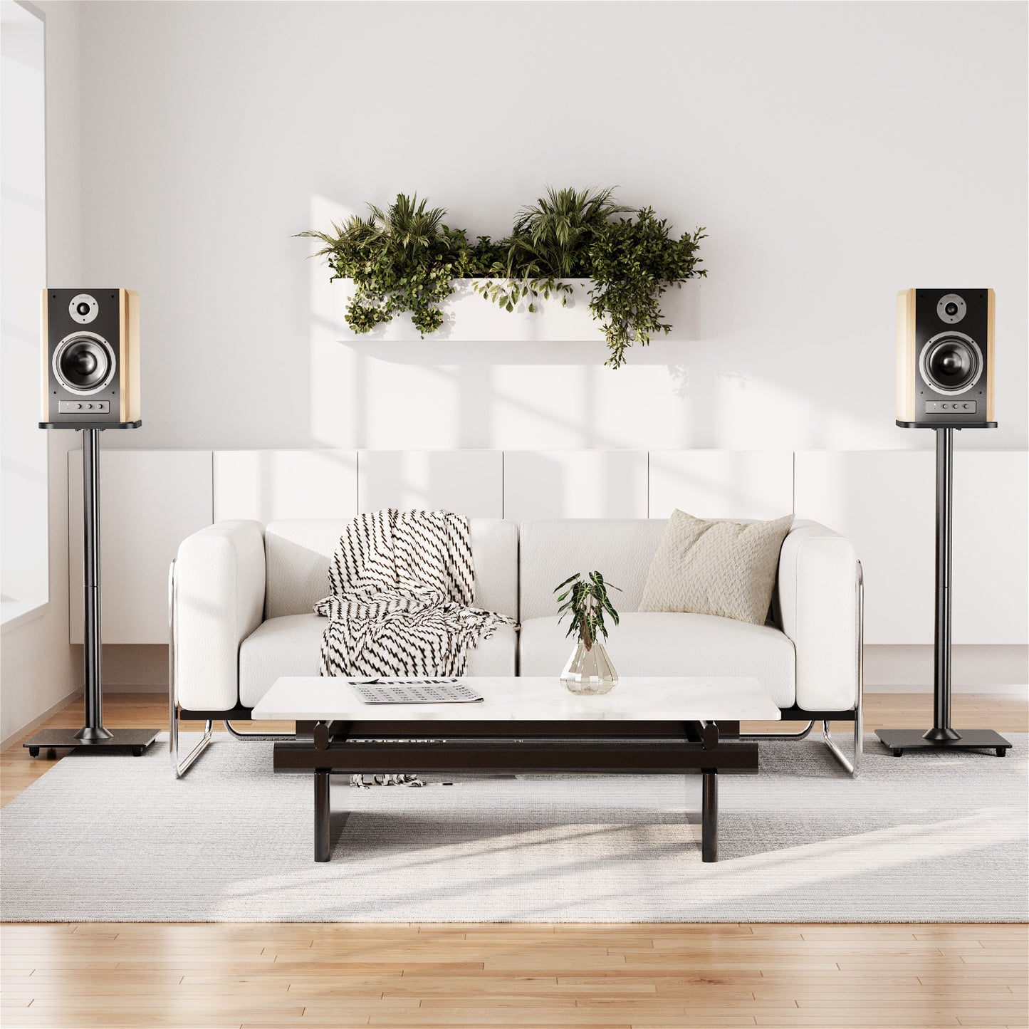 ELIVED Universal Speaker Stand Pair, 31 Inch Height Bookshelf Speaker Stands for Satellite Speaker Large Speaker Up to 22 lbs, Surround Sound Speaker Stand with Cable Management, Black, YD5022