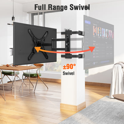 ELIVED Pillar TV Mount for Most 26"-60" TVs, Column TV Mount for Gazebo Patio Pergola, No Drill Full Motion tv Bracket Swivel and Tilt, Fits Multi-Shaped Poles, Max VESA 400x400mm, 77 Lbs. YD0084