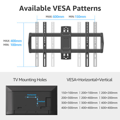 HOMOUNT Long Arm TV Wall Mount for Most 42-75 Inch TVs, 37.9" Full Motion Corner Wall Mount TV Bracket with Extension & Tilt & Swivel Articulating Arm, Max VESA 600x400mm and Up to 99 lbs