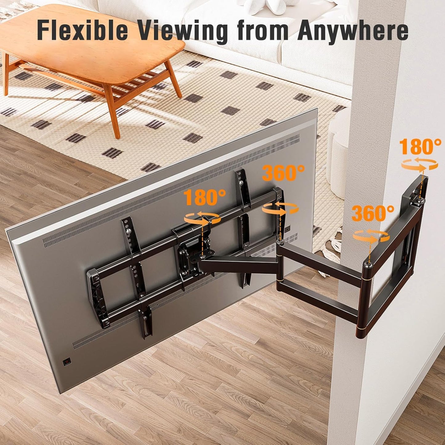 ELIVED Full Motion Wall Mount Long Arm TV Wall Mount for 32-75 Inch TVs YD3037