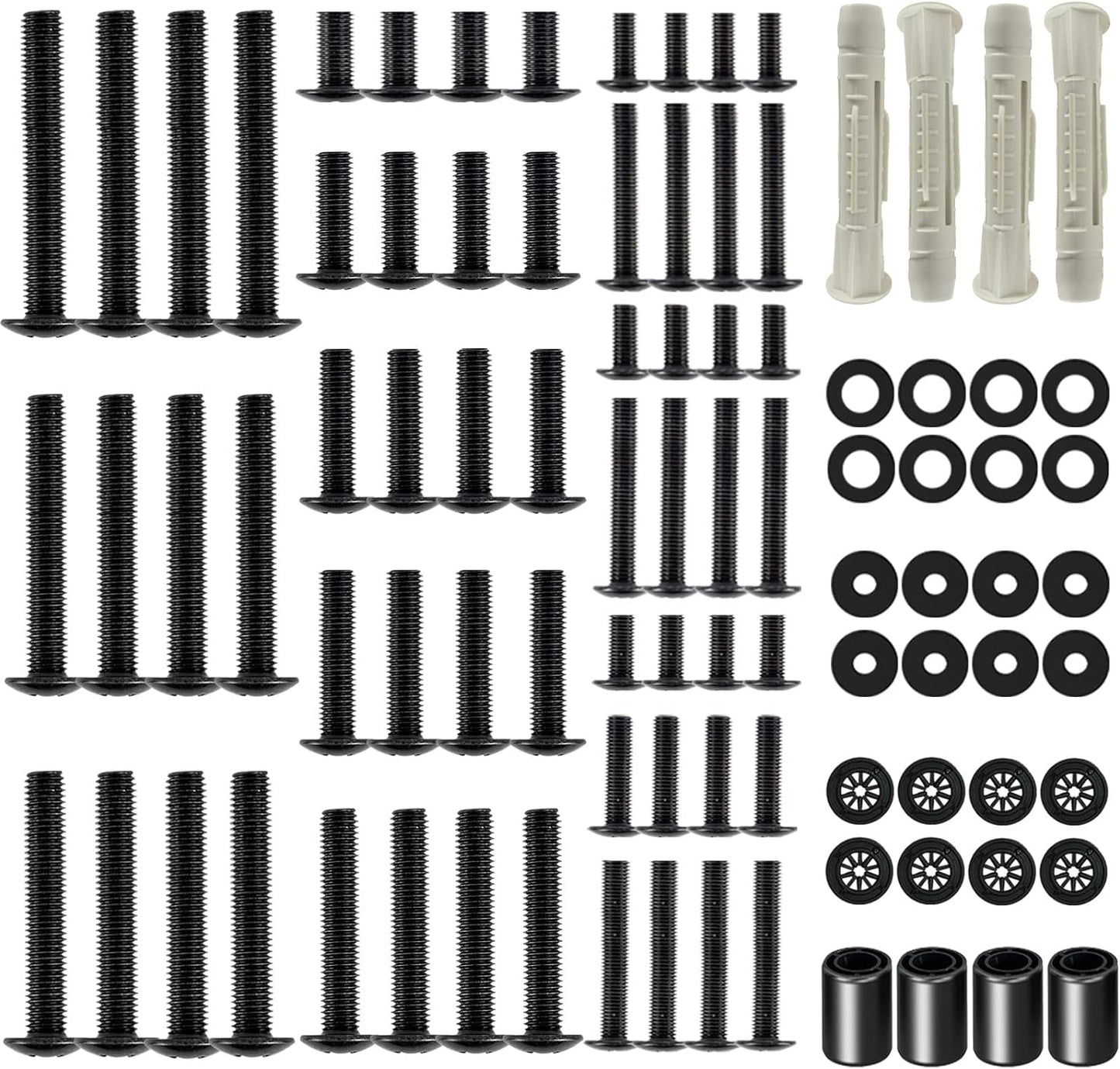 ELIVED Universal TV Mounting Hardware Kit, Fits TVs up to 80 Inch, Includes M4 M5 M6 M8 Screws, Washers, Spacers and Concrete Wall Anchors, Compatible for Most Flat/Curved TV/Monitor Mount. YD1013