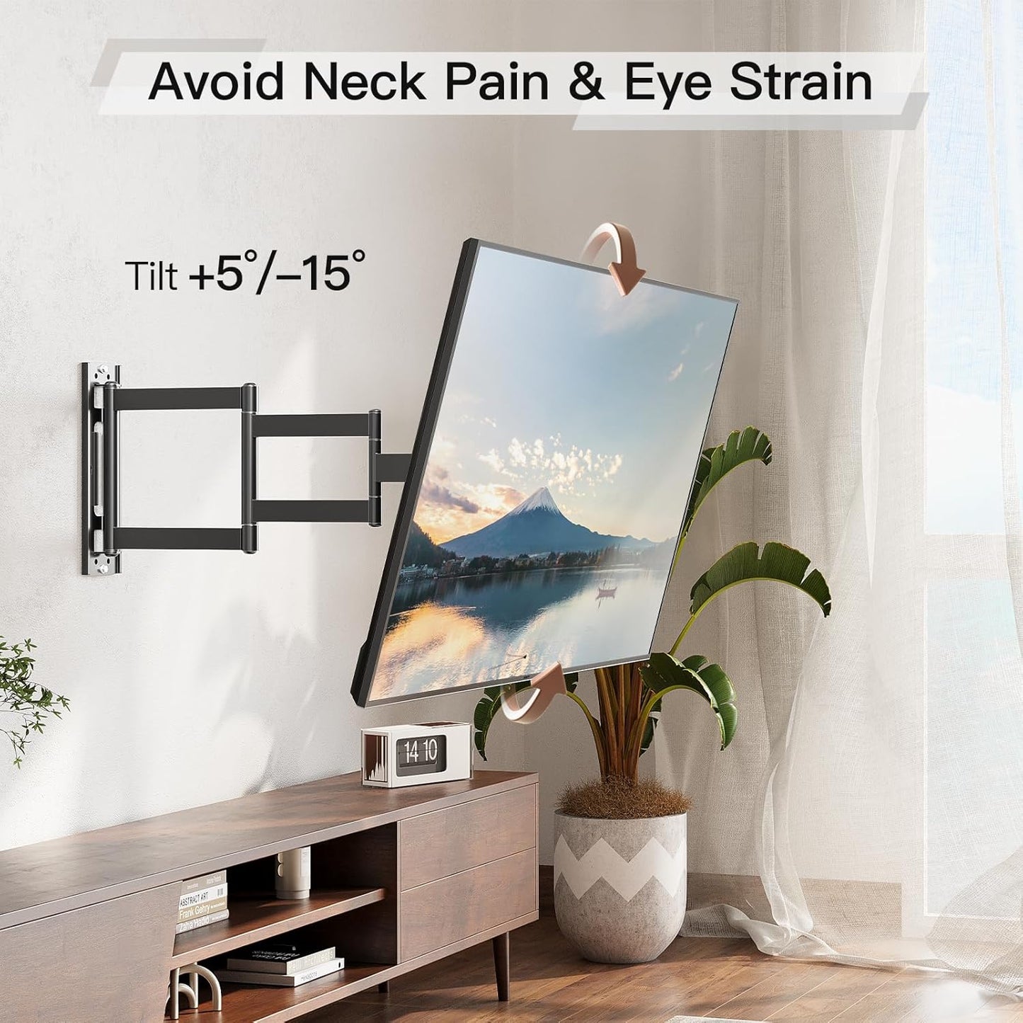 ELIVED Long Arm TV Wall Mount for Most 26-60 Inch TVs, 29.5 Inch Long Extension TV Mount Swivel and Tilt, Max VESA 400x400mm, Full Motion Wall Mount tv Bracket Holds up to 77 lbs.
