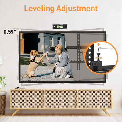 ELIVED TV Wall Mount for Most 37-75 Inch TVs, Holds up to 120 lbs, Leveling Adjustable Tilt TV Mount Fits 8"-24" Studs, Max VESA 600x400mm, Flat Wall Mount Bracket.