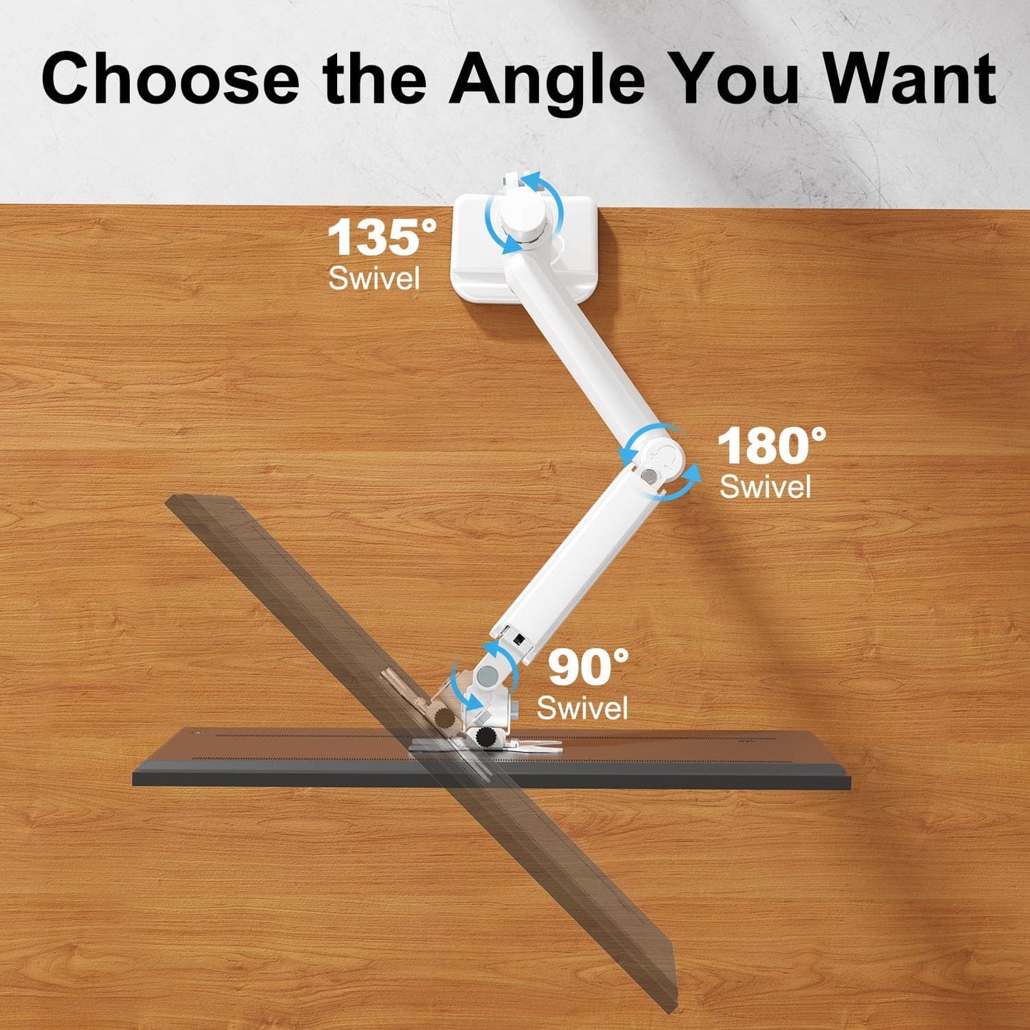 ErgoFocus Single Monitor Mount fits 13-32" Computer Screen, Heavy Duty Single Monitor Desk Mount Hold up to 19.8lbs, Height Adjustable Full Motion Gas Spring Monitor Arm, VESA Mount,White