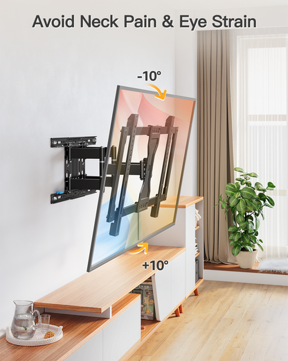 ELIVED 1.1" Ultra Slim TV Wall Bracket for 37-90 Inch TVs, Heavy Duty TV Bracket 60kg, Full Motion Articulating TV Wall Mount, Max VESA 600x400mm, Fits 16" Wood Studs