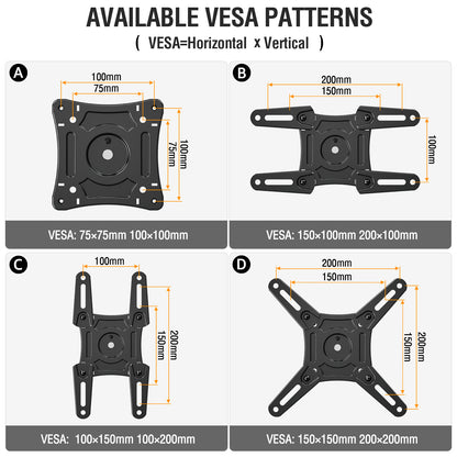 ELIVED Long Arm TV Wall Mount for Most 14-42 Inch tvs & Monitors, 21.7 Inch Long Extension TV Mount Swivel and Tilt, Full Motion Wall Mount tv Bracket Fit Max VESA 200x200mm, Holds up to 44 lbs