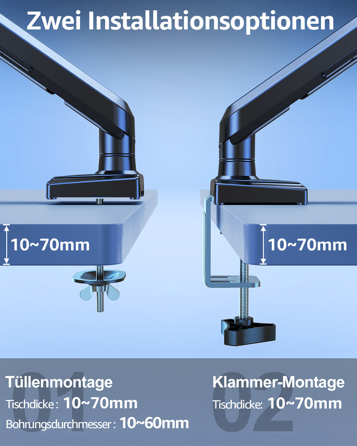 ELIVED Gaming Monitor Arm Halterung für 13-32" Bildschirme (2-9 kg)
