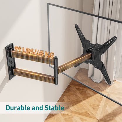 ELIVED TV Wall Bracket with 796mm Long Arm for Most 26-65 Inch TVs, Swivel and Tilt Long Extension TV Wall Mount, Full Motion Corner Wall Mount Max VESA 400x400mm up to 45kg