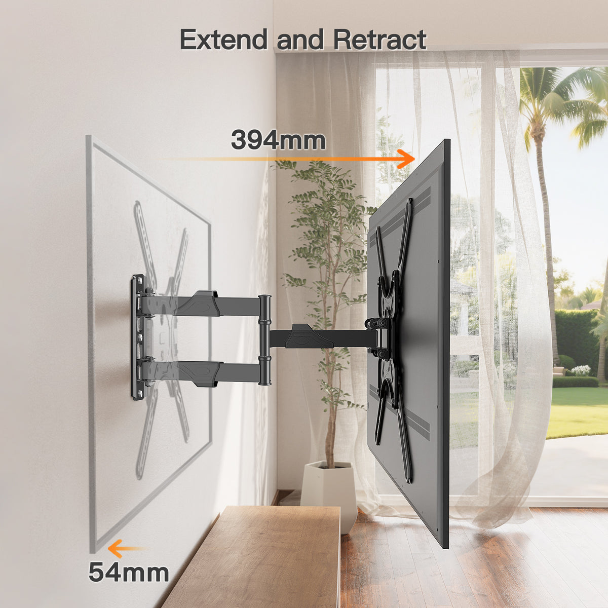 ELIVED TV Wall Bracket for Most 26-60 inch TVs, Tilt and Swivel TV Mount