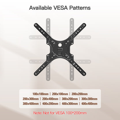 ELIVED TV Wall Bracket for Most 26-60 inch TVs, Tilt and Swivel TV Mount