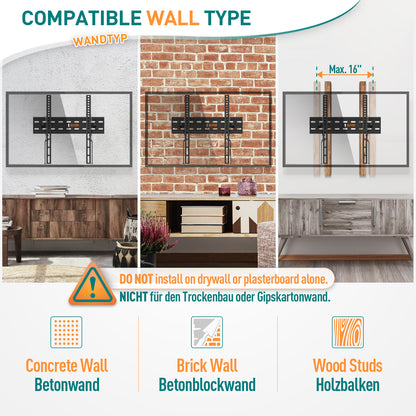 ELIVED TV Wandhalterung für 26-60'' TVs bis zu 45kg Max VESA 400x400mm