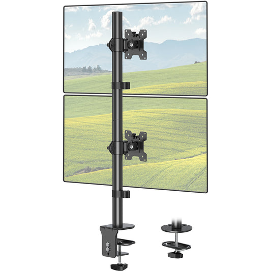 ELIVED Vertical Stack Dual Monitor Arm for Most 13-32 Inch Screens