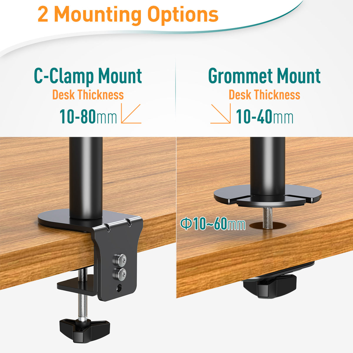 ELIVED Vertical Stack Dual Monitor Arm for Most 13-32 Inch Screens