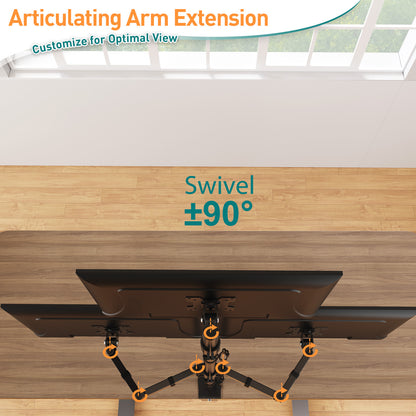 ELIVED Vertical Triple Monitor Arm Desk Mount for Most 17-32 Inch Screens