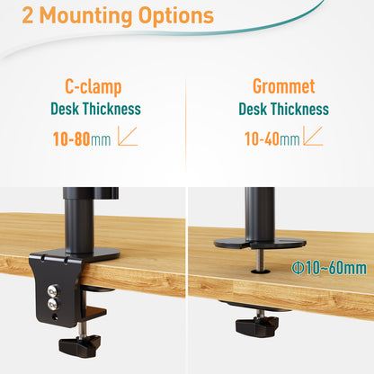 ELIVED Vertical Triple Monitor Arm Desk Mount for Most 17-32 Inch Screens