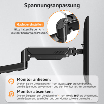 ELIVED Monitor Wandhalterung 2 Monitore für Max. 32" Monitor bis zu 9kg